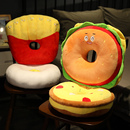 创意汉堡薯条圆形加厚凳子屁股坐垫餐椅垫板凳办公室学生椅子座垫