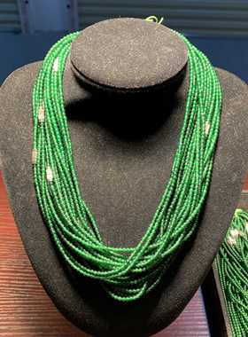 绿色A货女款天然项链冰种翡翠