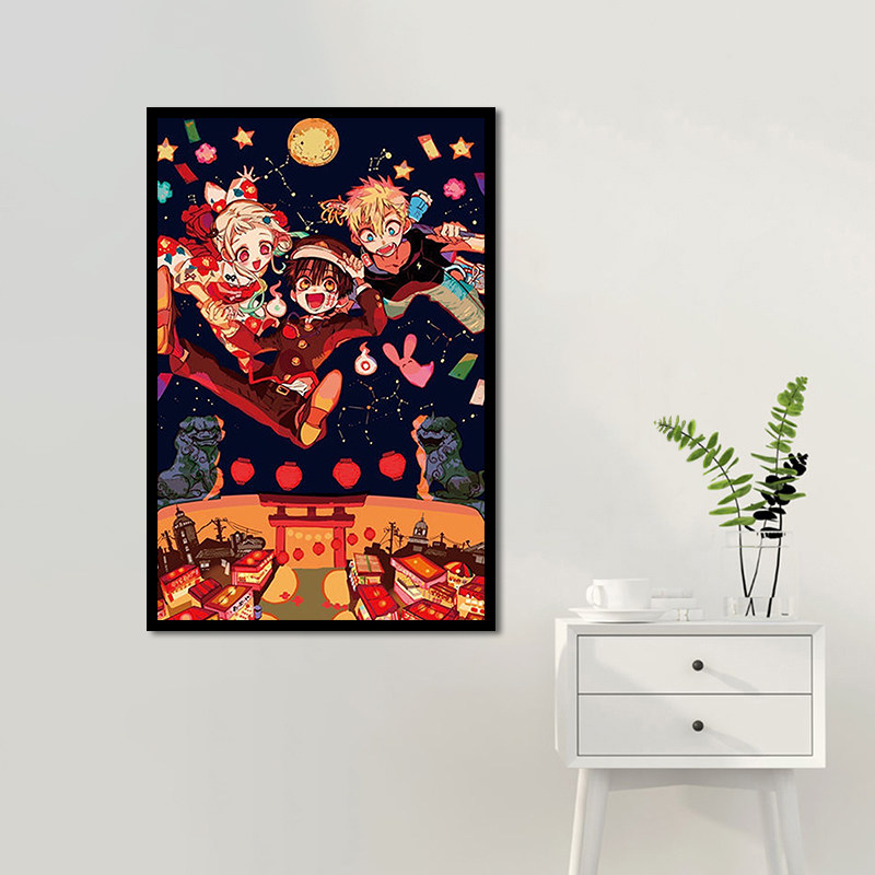 数字油画diy手绘地缚少年花子君漫画人物插画涂鸦打发时间休闲