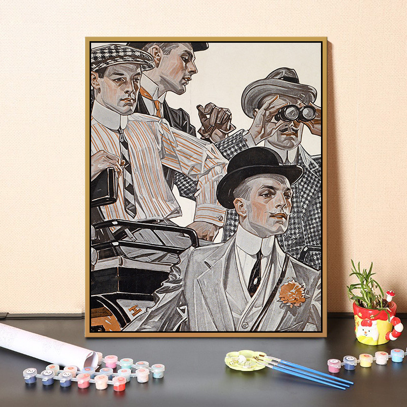 人物画像客厅摆件装饰画文艺油画减压手绘diy数字油彩画画 约瑟夫