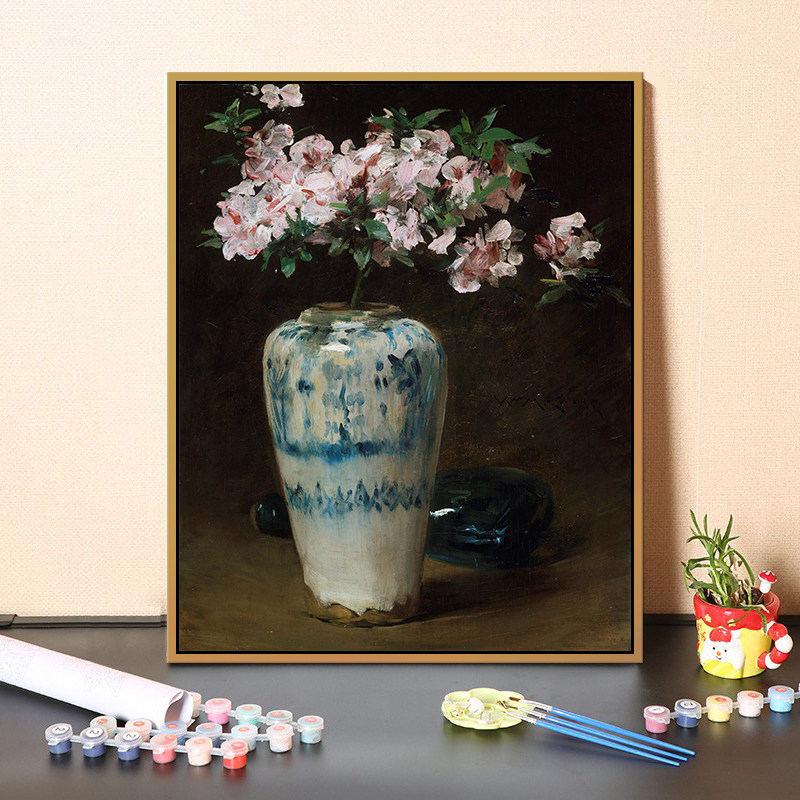 手工diy数字油彩画涂鸦填色 北欧抽象创意艺术油画静物客厅装饰画