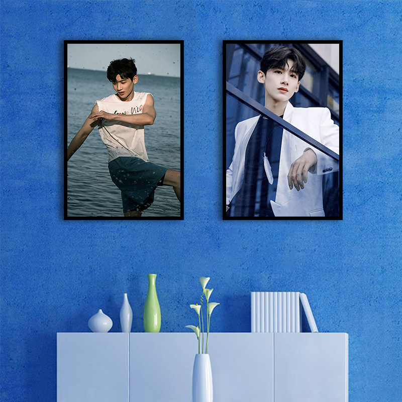 明星白敬亭手绘创意ins插画休闲减压diy数字油画卧室宿舍装饰画