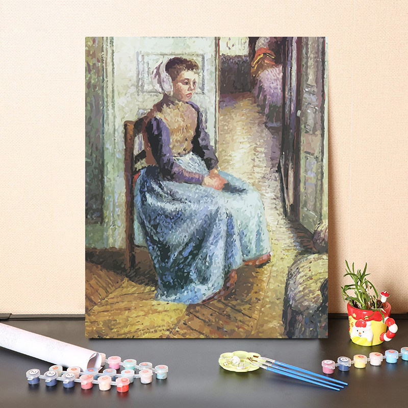 数字油画手绘diy世界名画人物肖像生活场景油画休闲减压打发时间