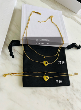 迪小香女黄铜锁骨凯旋门单链子