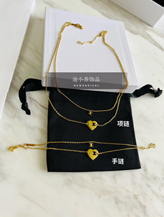 原创设计凯旋门celi爱心小香项链轻奢高级感双层锁骨链女手链套装