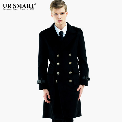 URSMART2014秋冬新款长款羊毛呢男士大衣毛料混纺切斯特男大衣 - 封面
