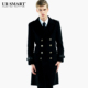 羊毛呢男士 URSMART2014秋冬新款 长款 大衣毛料混纺切斯特男大衣