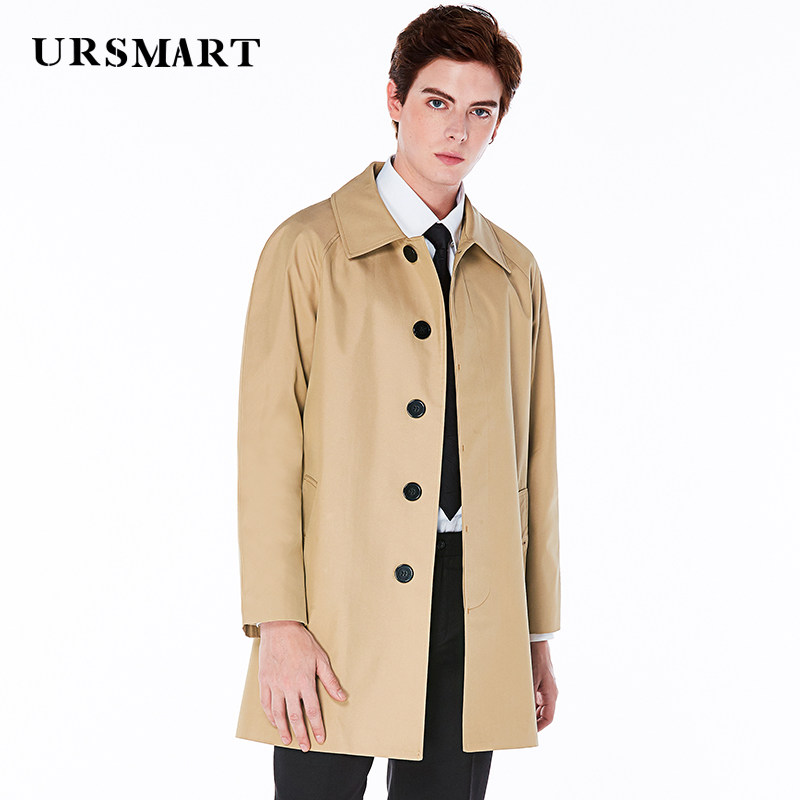 Ursmart风衣英伦潮流新款卡其色