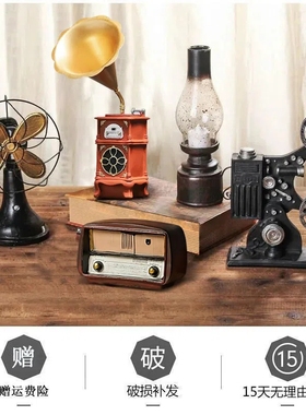 复古怀旧小摆件咖啡厅老物件美式客厅酒柜家居装饰品书架摆设