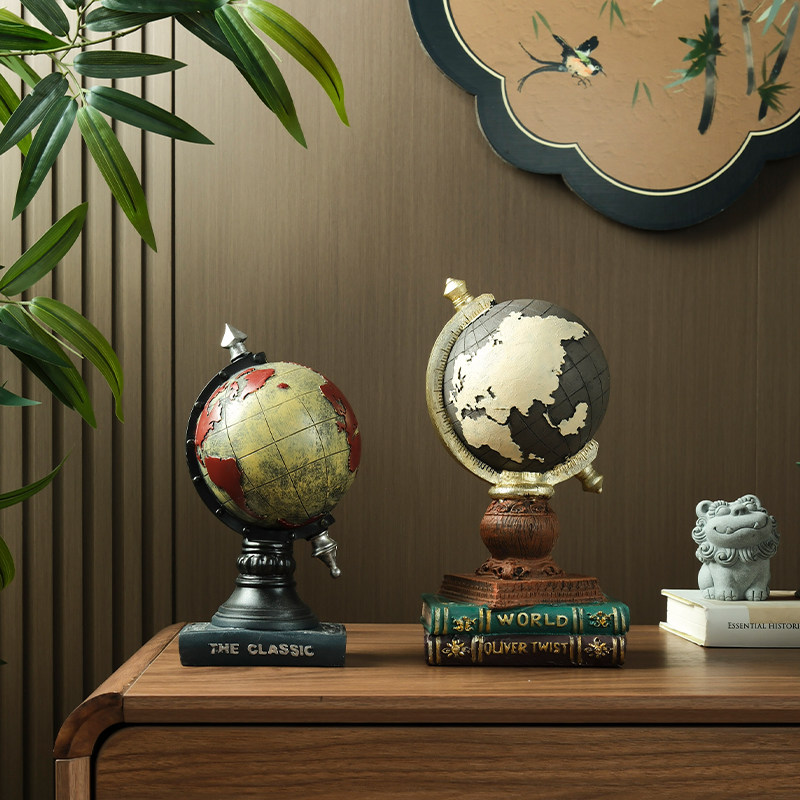 装饰品怀旧工艺品书柜电视柜书架地球仪摆件美式餐边大气家居复古,家居饰品,装饰摆件,淘宝优惠券,粉丝福利购,淘宝优惠卷