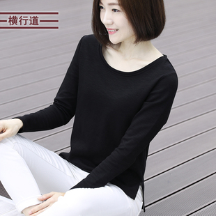 2026春季新款纯棉大码胖MM中年妈妈长袖t恤女宽松上衣圆领打底衫