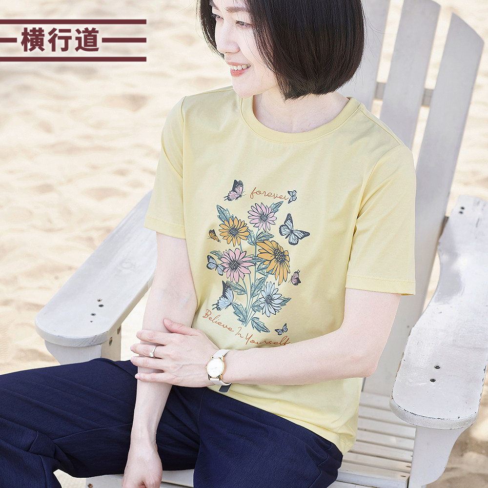 大码胖MM妈妈中年圆领印花短袖T恤女打底衫棉质上衣2026夏装新款