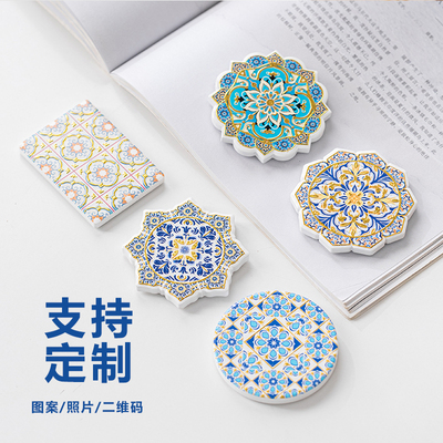 厂家直销烫金陶瓷浮雕冰箱贴凹凸感异型旅游周边磁性贴来图定制