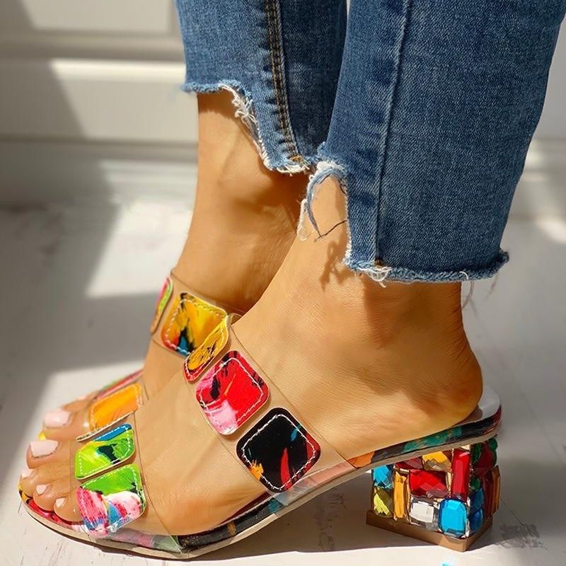 Female chunky heels sandals Fashion Women Outdoor Slippers