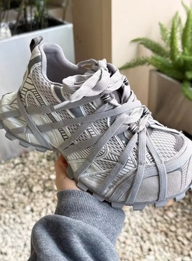 EOS2026春休闲厚底增高老爹鞋蜘蛛绑带潮款包底女运动休闲鞋轻便