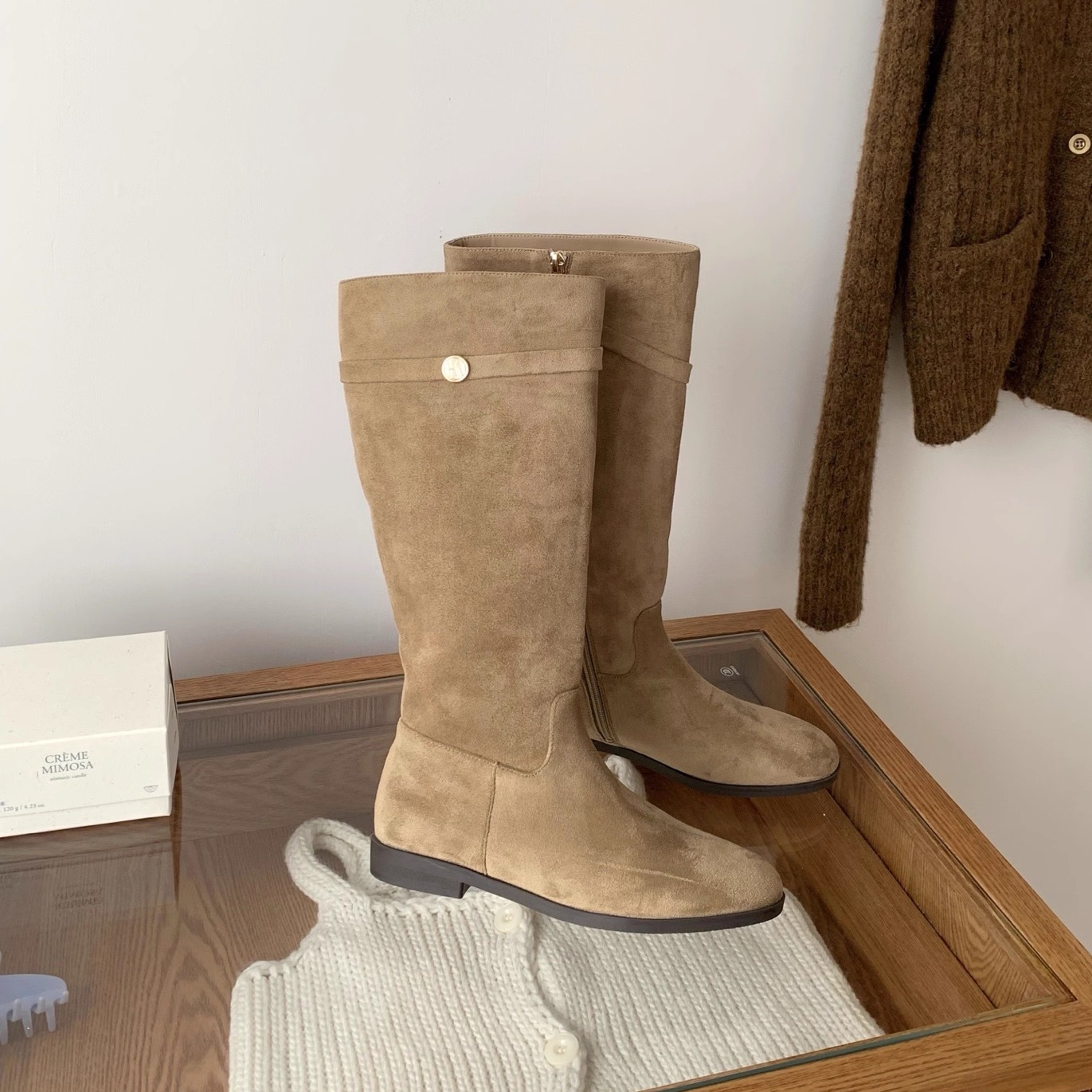 软底复古平底靴骑士靴英伦风女