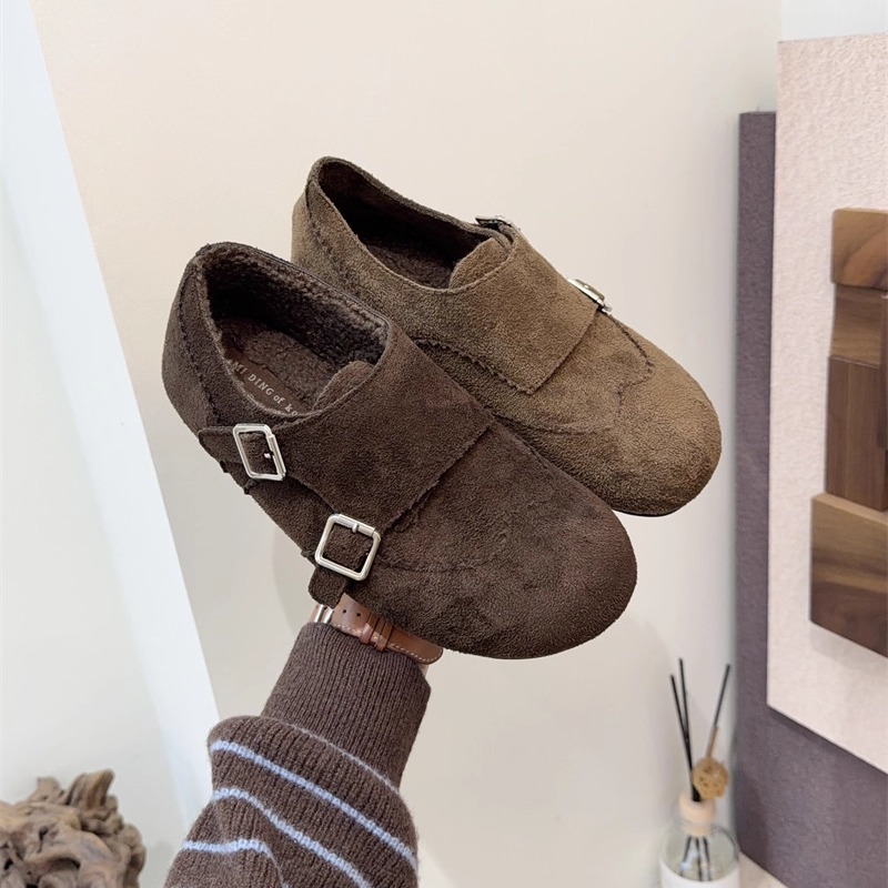 真皮一脚蹬勃肯鞋豆豆鞋棉鞋