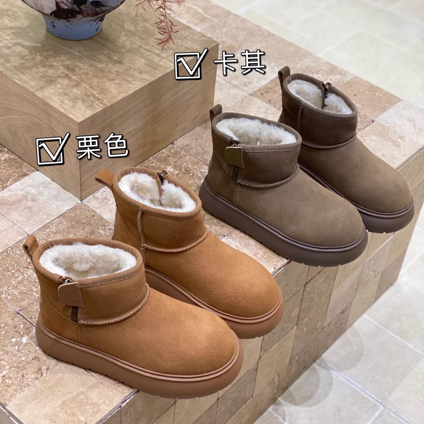 真皮雪地靴女2025年冬季新款