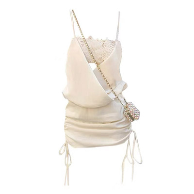 纯欲风性感绣花吊带连衣裙女