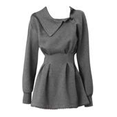 现货绯闻女孩辣妹斜肩长袖 收腰卫衣裙设计感短裙秋冬连衣裙女裙子