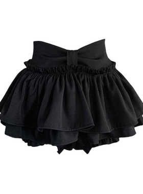自制甜酷少女黑色半身裙女夏芭蕾学院风蛋糕裙超短裙蓬蓬裙百褶裙