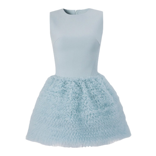 设计感无袖拼接蛋糕裙