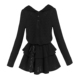 自制设计感纯欲辣妹暗黑休闲辣妹弹力松紧腰连帽长袖 针织裙连衣裙