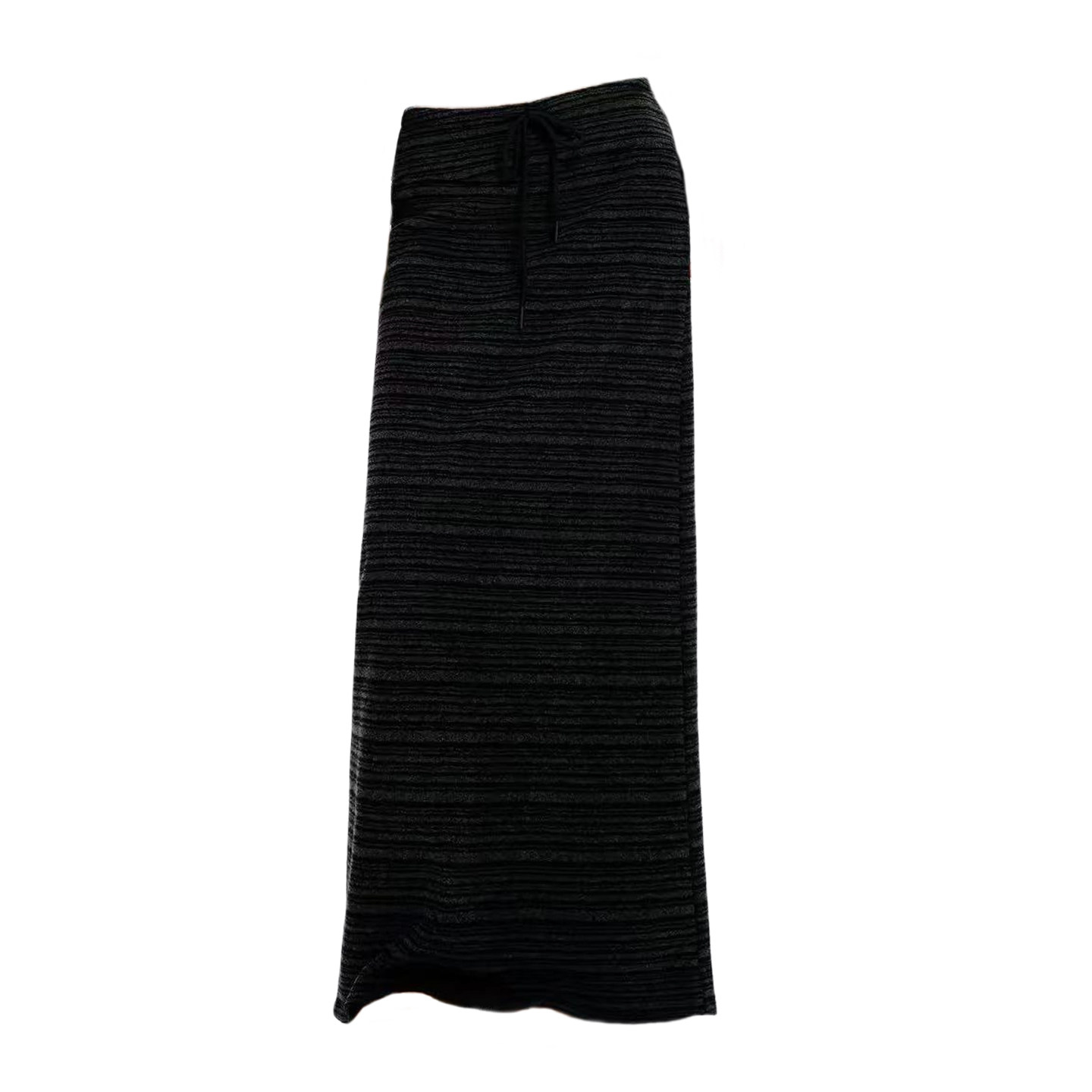 自制设计感黑色条纹针织保暖半身裙女高腰显瘦抽绳垂感直筒长裙,女装/女士精品,半身裙,淘宝优惠券,粉丝福利购,淘宝优惠卷