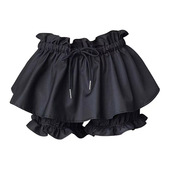 自制芭蕾风黑色花边蓬蓬半身裙女春夏高腰花苞短裙辣妹a字蛋糕裙