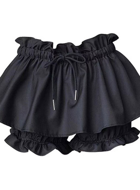 自制芭蕾风黑色花边蓬蓬半身裙女春夏高腰花苞短裙辣妹a字蛋糕裙