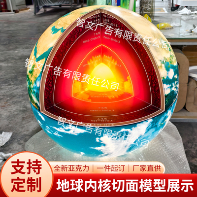 亚克力发光地球灯箱内核切面
