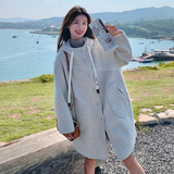 韩系减龄中长款连帽双面羊绒大衣女冬2024新款显瘦斗篷毛呢厚外套，女装毛呢外套，Yologo