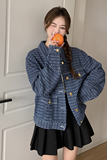 港风复古提花牛仔外套女2025春秋新款设计感显瘦宽松小香风上衣潮，女装短外套，Yologo