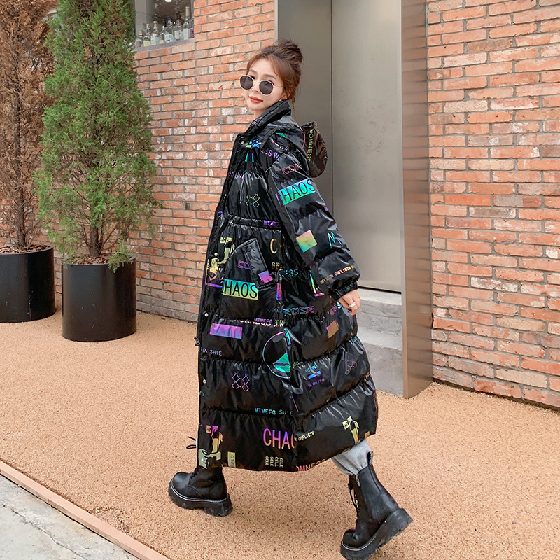 【大货新货】22冬款亮面印花免洗长款棉服262A-W228-P195-K278，女装棉衣/棉服，Yologo