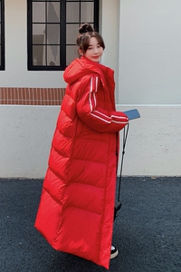 双十一主推 大货 双杠贴标超长款棉服 262A-W805-P195-K288图片
