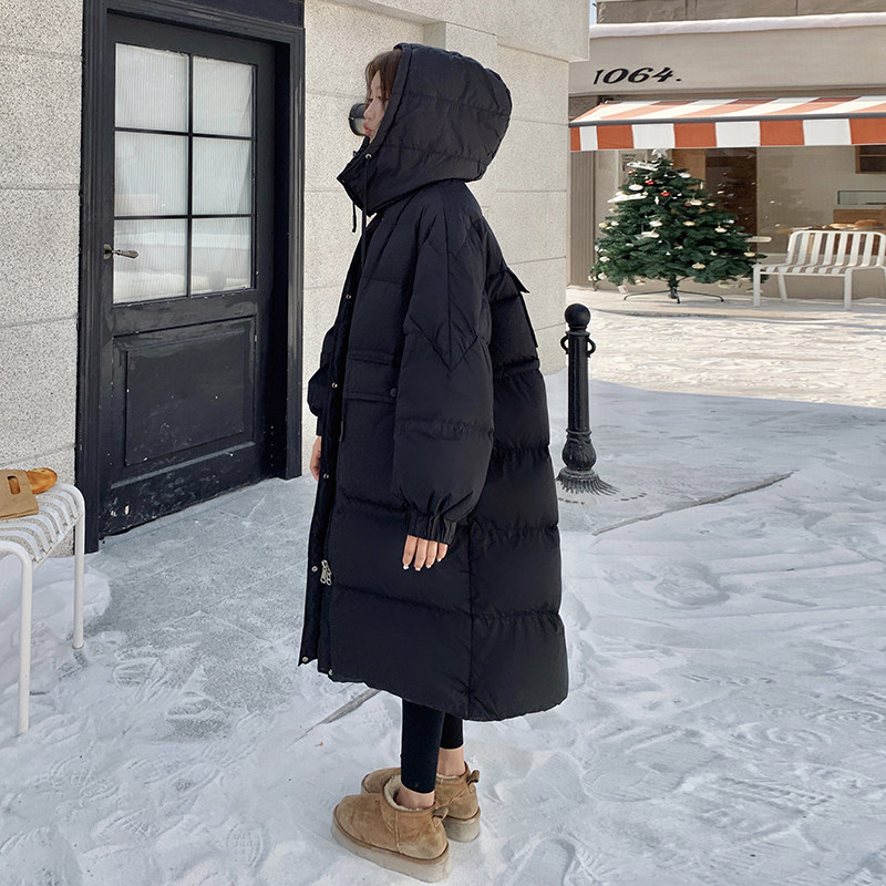 独特超好看果绿色羽绒服女冬季2025新款高级感过膝中长款保暖外套,女装羽绒服,Yologo