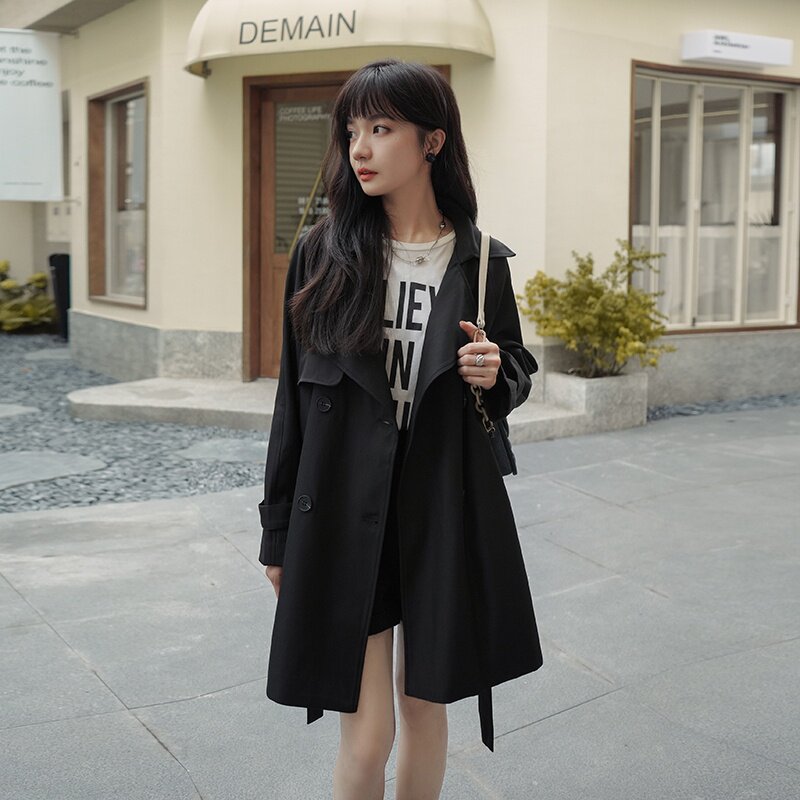 大货已出黑色系带风衣262A-S181-P115-K168,女装风衣,Yologo