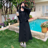 今年流行漂亮裙女春秋2025年新款小个子开衫卫衣背心裙，女装运动套装，Yologo