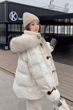 大货羊角扣大毛领中长款棉服262A-W115-P185-K268，女装棉衣/棉服，Yologo