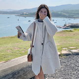 韩系减龄中长款连帽双面羊绒大衣女冬2024新款显瘦斗篷毛呢厚外套，女装毛呢外套，Yologo