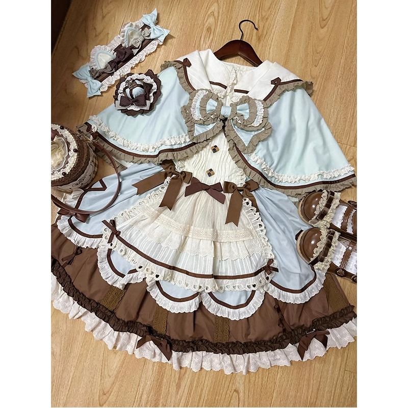 薄荷巧克力Lolita裙jsk斗篷可爱甜美少女心洛丽塔公主裙