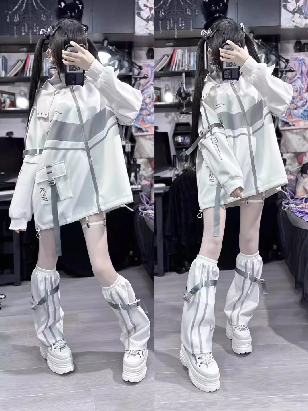 美式撞色二次元运动套装外套潮流可爱亚文化量产型冲锋衣