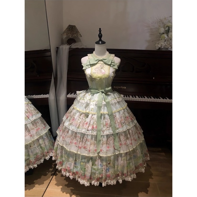 绿色天鹅田园风lolita裙jsk披肩优雅cla洛丽塔日常lo裙公主裙甜美