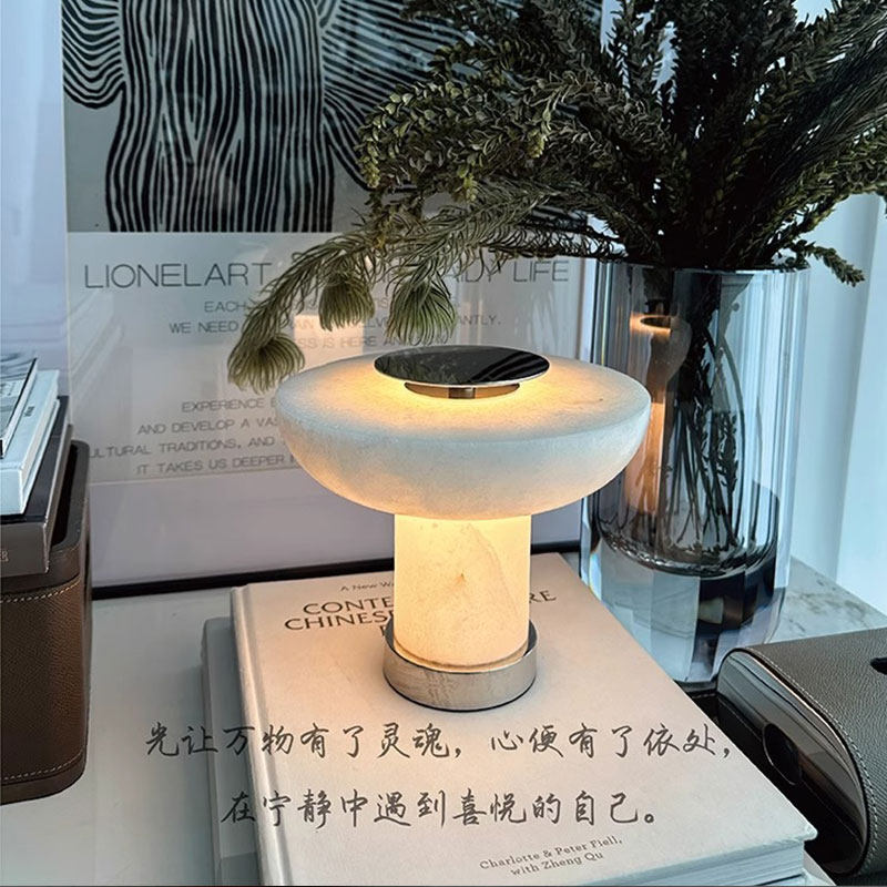 台灯玉石小夜灯氛围灯USB充电无线触控明暗可调小夜灯卧室床头灯,家装灯饰光源,装饰台灯,淘宝优惠券,粉丝福利购,淘宝优惠卷