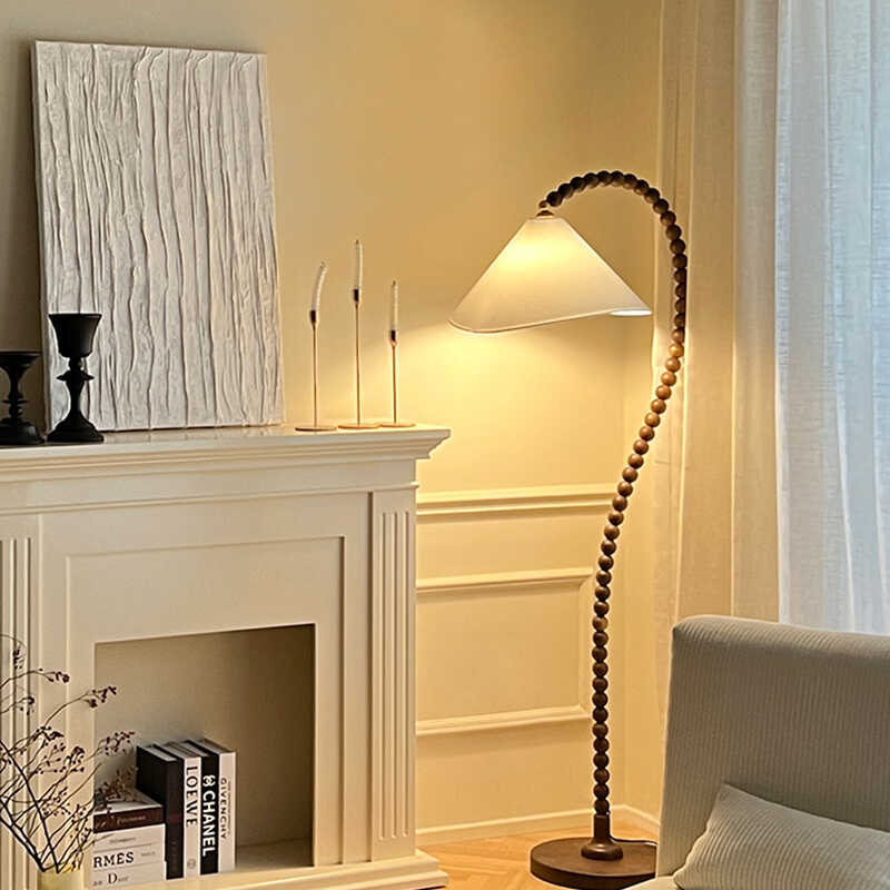 氛围客厅装饰实木书房落地灯法式