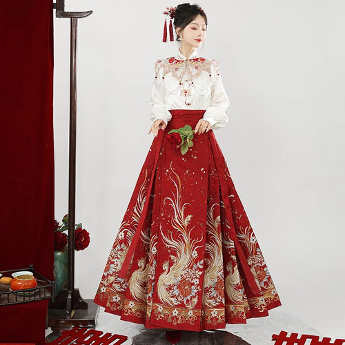 原创【敬酒服】汉服明制新中式仿妆花婚服马面裙套装立领日常国风