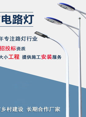 LED市电路灯6米户外防水市政道路照明高杆灯新农村单臂双臂路灯杆