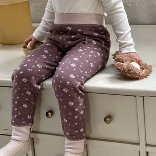 秋冬女童保暖裤男童睡裤加厚儿童秋裤无骨收口宝宝内穿打底棉裤子