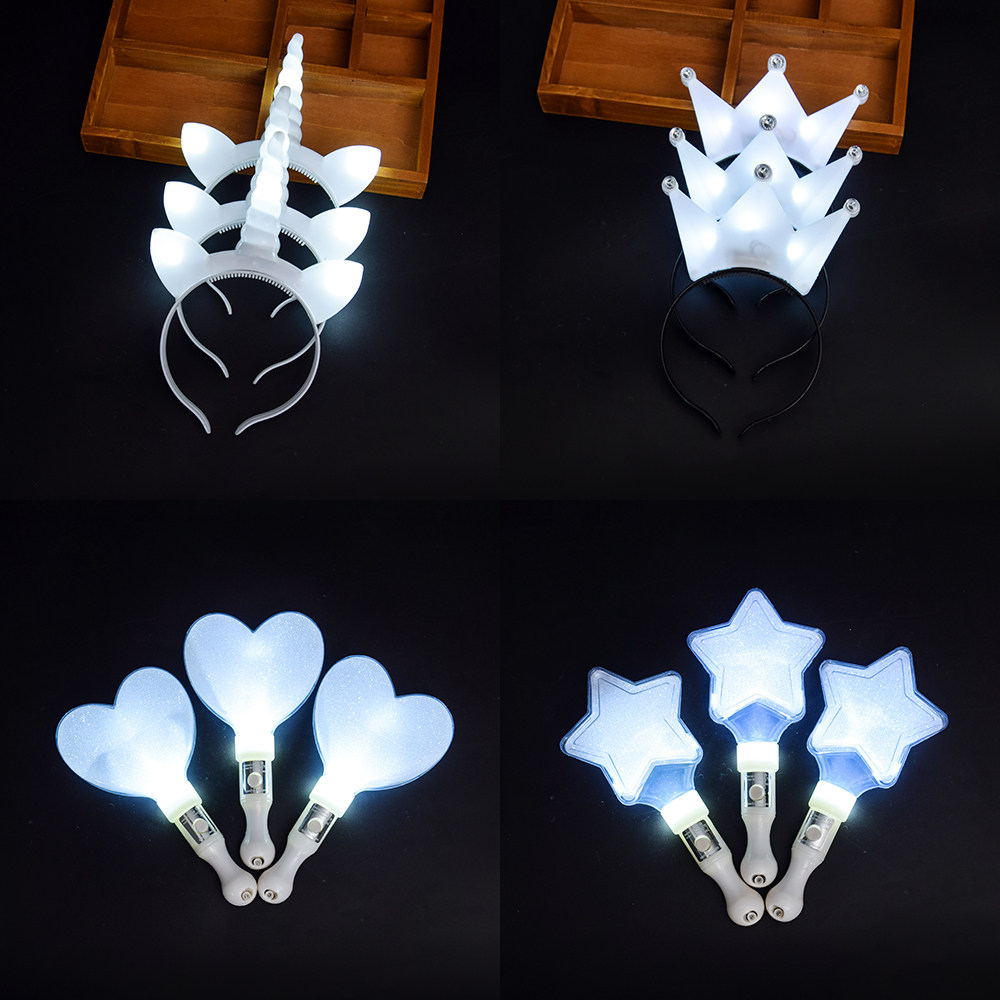 白色五角星爱心应援棒星星荧光棒荧光棒/应援棒/灯牌
