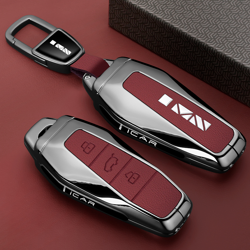 奇瑞icar03钥匙套2024款icar03t汽车用品内饰长续航版金属壳扣包